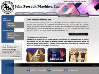 Internet Website Design for John Prosock Machine, Inc.