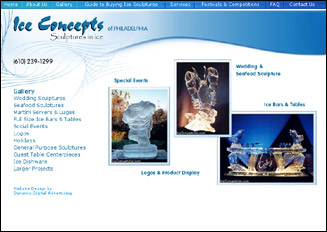 Internet Website Design for Ice Concepts, Inc.