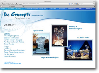 Internet Website Design for Ice Concepts, Inc.