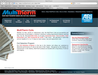 Internet Website Design for MultiTherm Coils