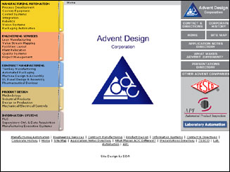 website design for Advent Design Corporation