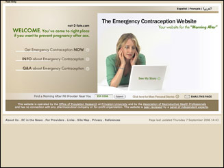 Website Design for Emergency Contraception