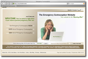Website Design for Emergency Contraception