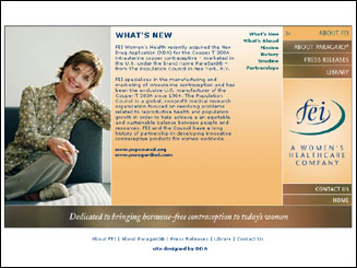 website design for FEI Women's Health
