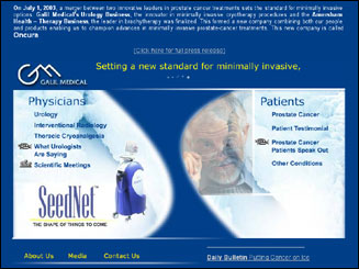 website design for Galil Medical
