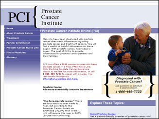 Internet Website for the Prostate Cancer Institute