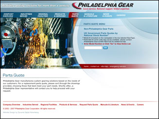 Internet Website Design for Philadelphia Gear