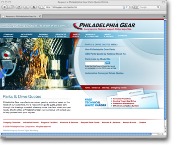 Internet Website Design for Philadelphia Gear
