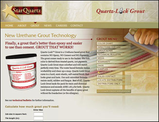Website Design for Starquartz Designer Grout