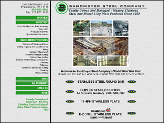website design for Sandmeyer Steel