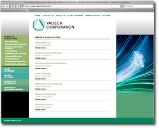 website design for Valtech Corporation
