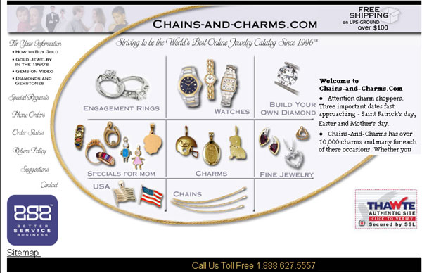 Programming website development for Chains-And-Charms.com