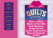 Internet website design for Quilts Incredible