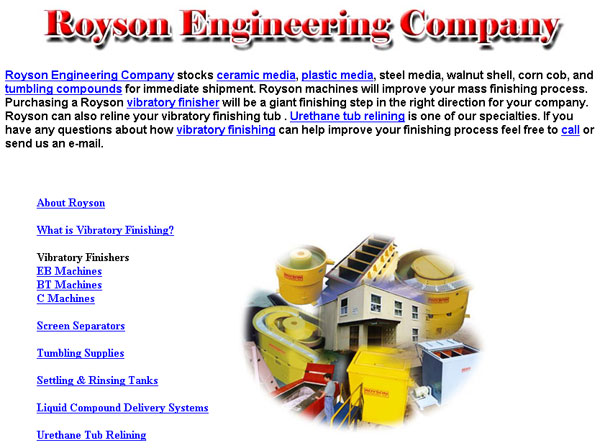 Website design services for Royson Engineering Company