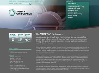 website design for Valtech Corporation