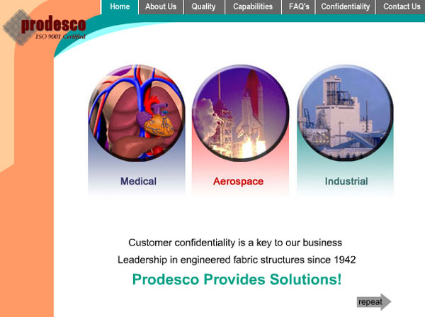 Website design services for Prodesco