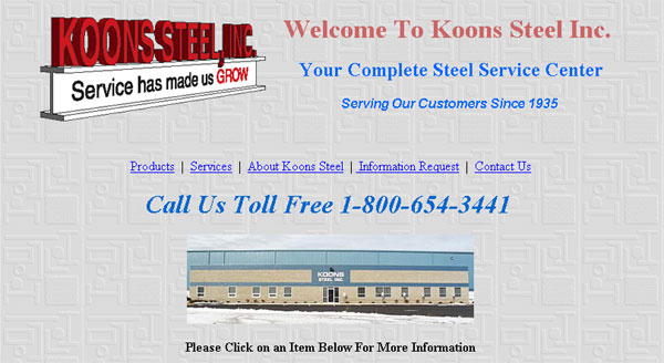 Website development for Koons Steel