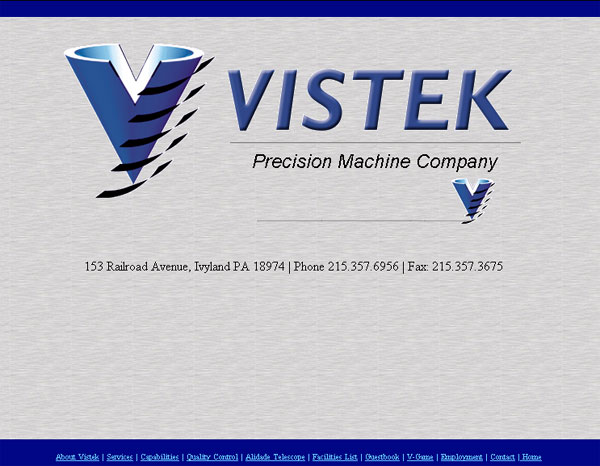 Website design services for Vistek Precision