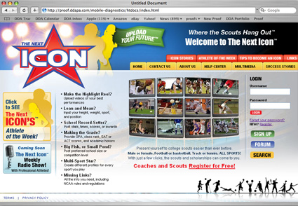 internet website design for The Next Icon